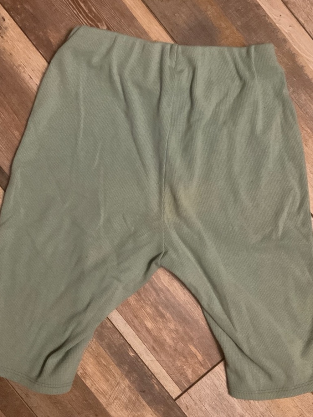 Kids Stretch Ribbed Shorts in Sage Green
